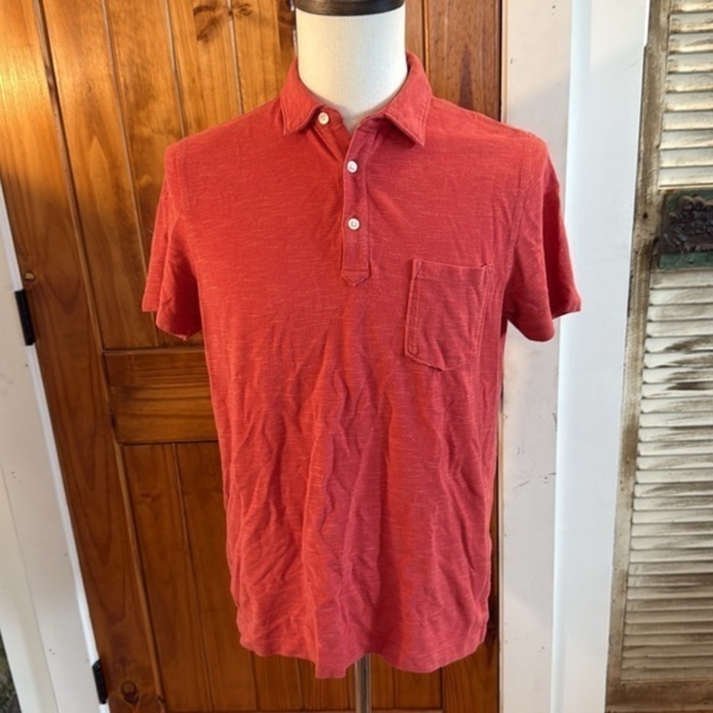Men’s Banana Republic Red Polo Shirt Vibrant Pima Cotton size M
